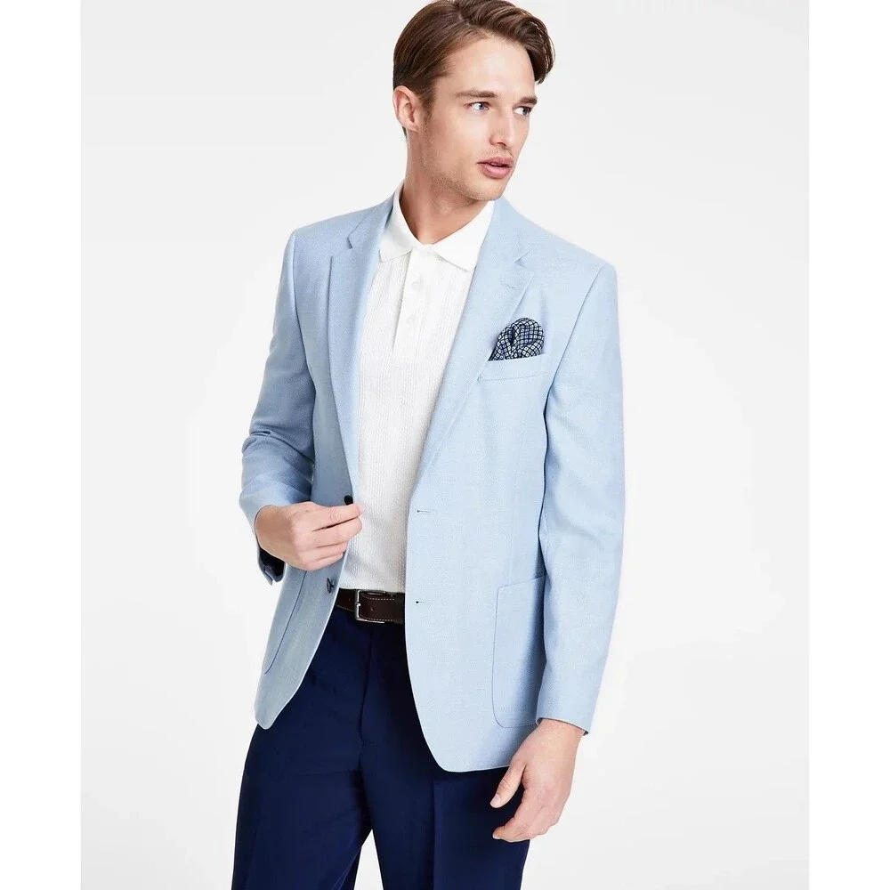 $295 NEW NAUTICA MENS 40S SOLID BLUE MODERN FIT BLAZER SPORT COAT SUIT JACKET